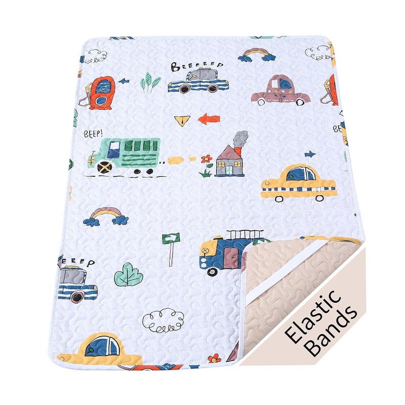 MIIMER Store Padded Pack n Play Sheets Breathable Thick Pack and Play Mattress Protector, Quilted 38x26” Playard Sheet Fitted for Graco, Portable Mini Cribs and Foldable Mattress Pad, Soft Playpen Mattresses Cover - Image 1